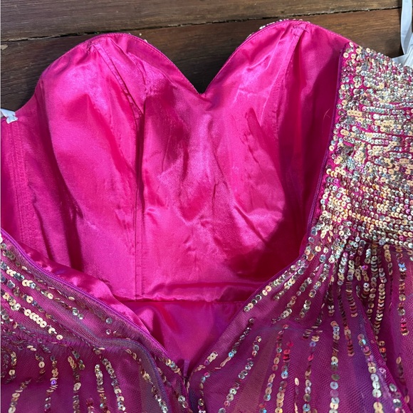 Terani Couture Strapless Sweatheart Colorful Sequined Formal Dress ~ Size 2 🧡🍄 - Picture 8 of 8